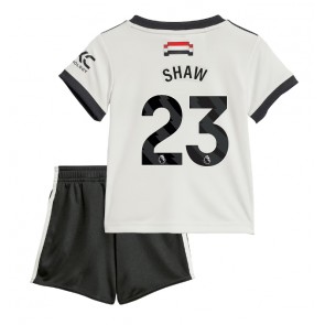 Manchester United Luke Shaw #23 Dětské Alternativní dres komplet 2024-25 Krátký Rukáv (+ trenýrky)